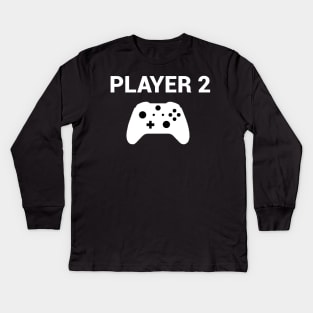 Video Game Player 2 Controller Kids Long Sleeve T-Shirt